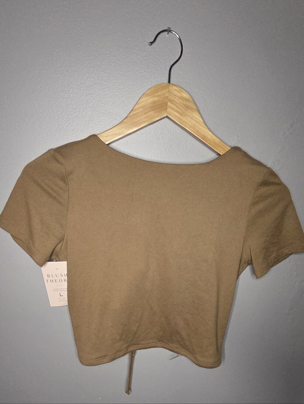 Women's Tan Short Sleeve Crop Top